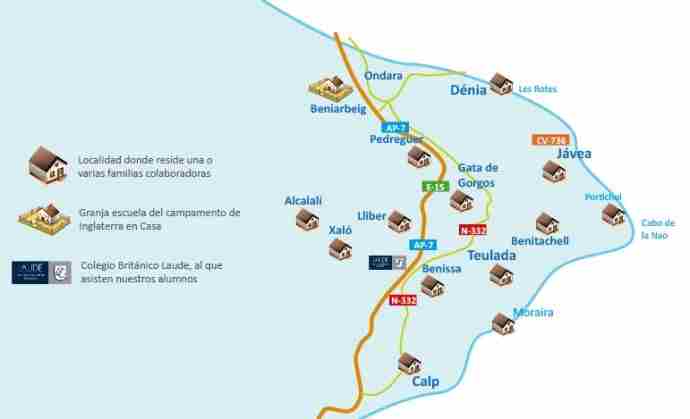 Familias británicas en Alicante - Mapa de situación de Weekend Experience