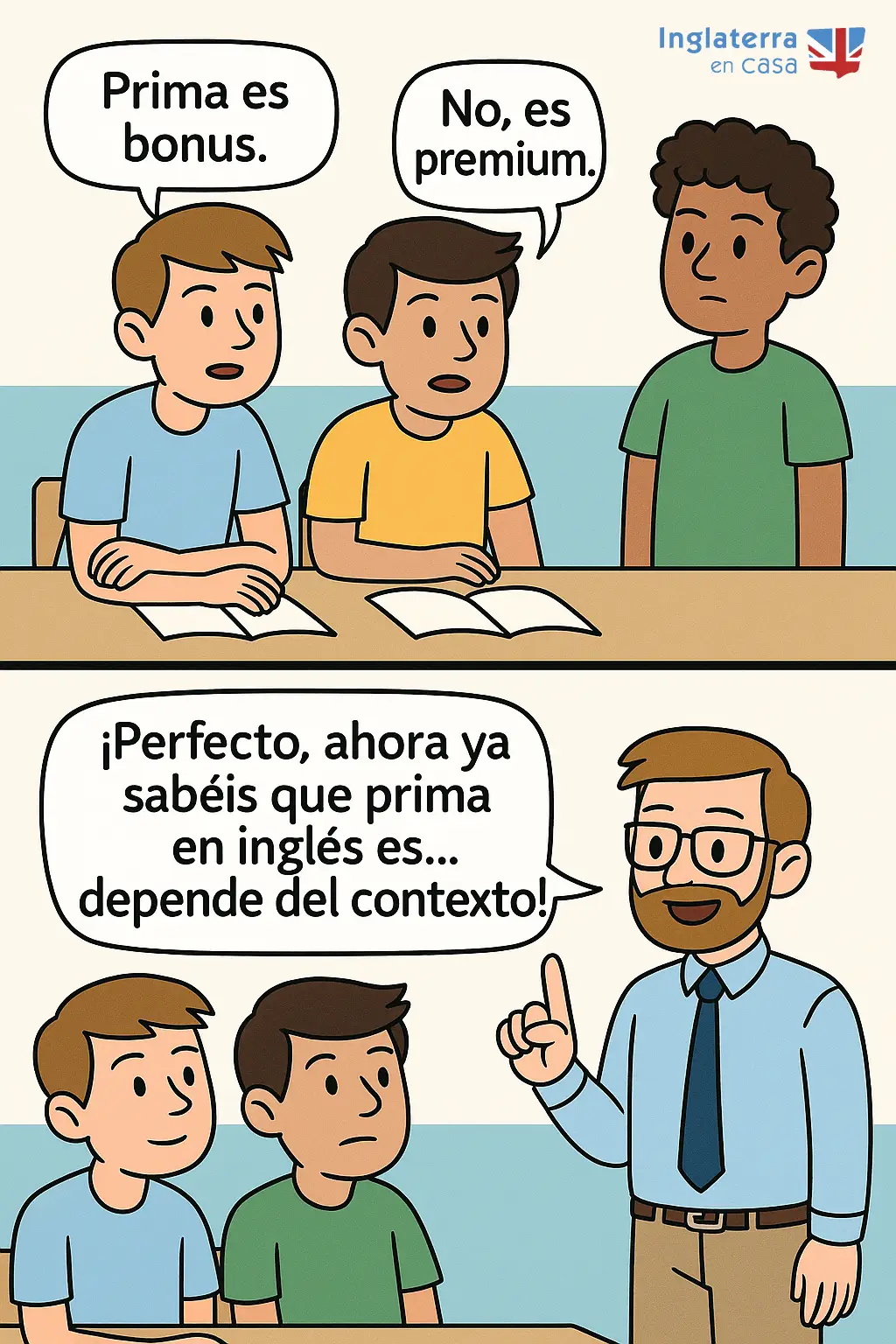 como se dice prima en inglés humor